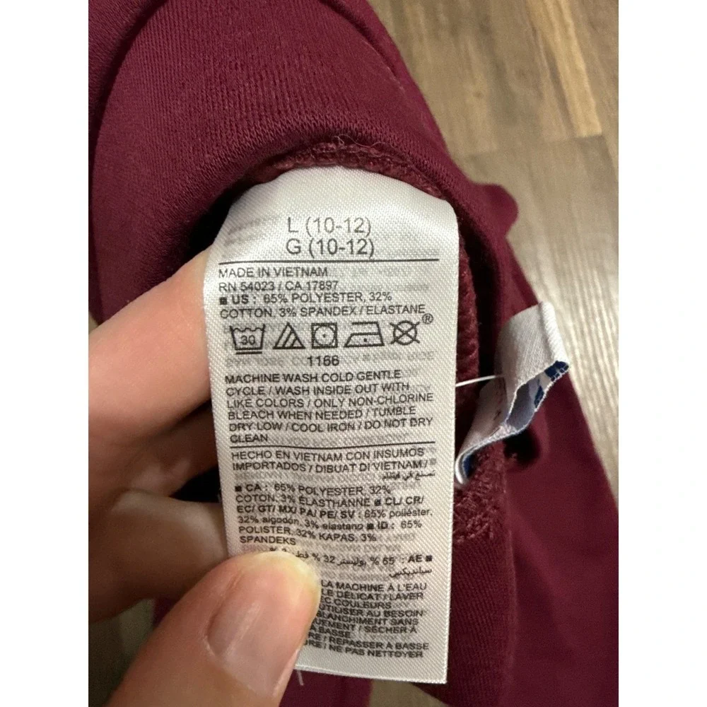 NWT Old Navy Girls Youth Fleece Lined Burgundy Leggings Large 10/12‎